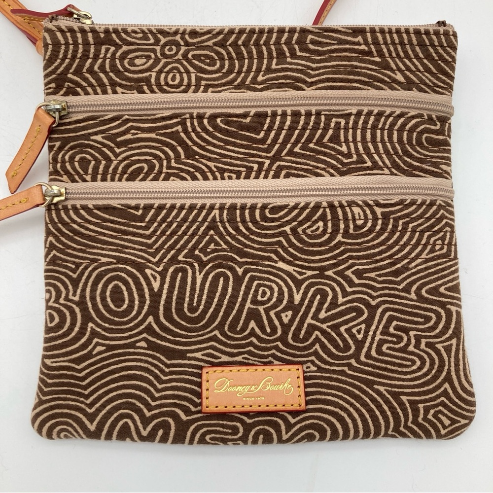 Dooney & Bourke Trippy Pattern Flower and Heart Print Canvas Crossbody Bag